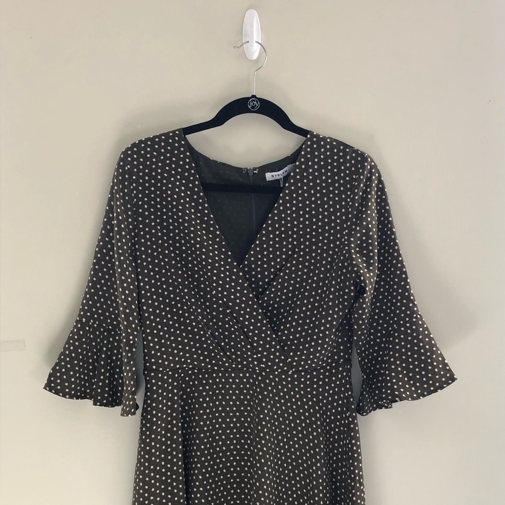 Olive Polka Dot Dress - Picture 2 of 3